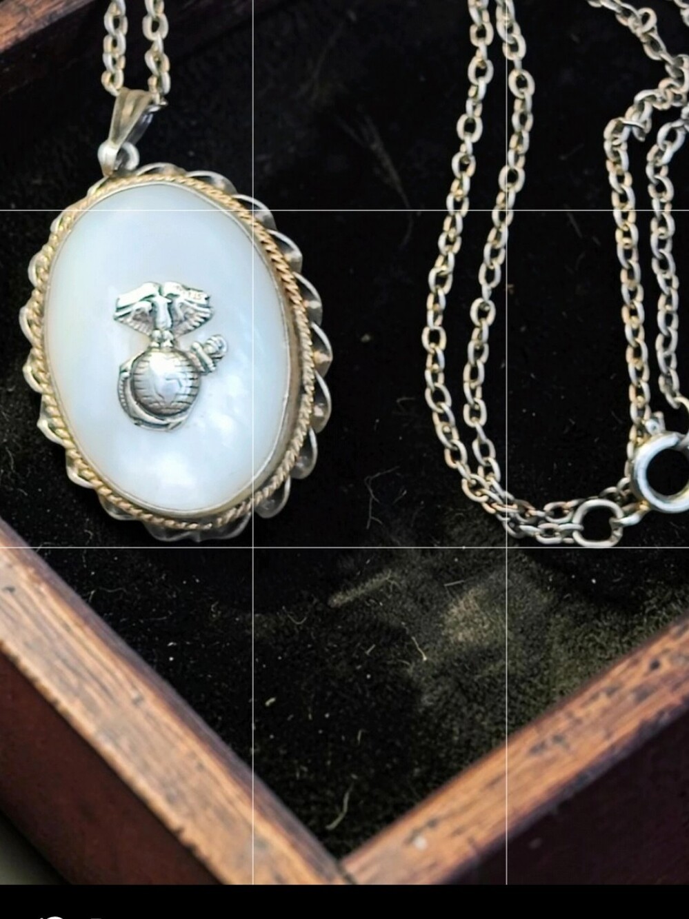 Antique 10K GF On Sterling Silver World War II Locket Necklace